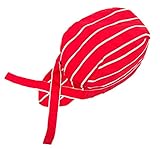 Material: lona. Monbedos Sombrero de Chef, Adultos, de Lona, para cocinar, hoteles, restaurantes, Cocineros, Piratas, con Rayas Rojas