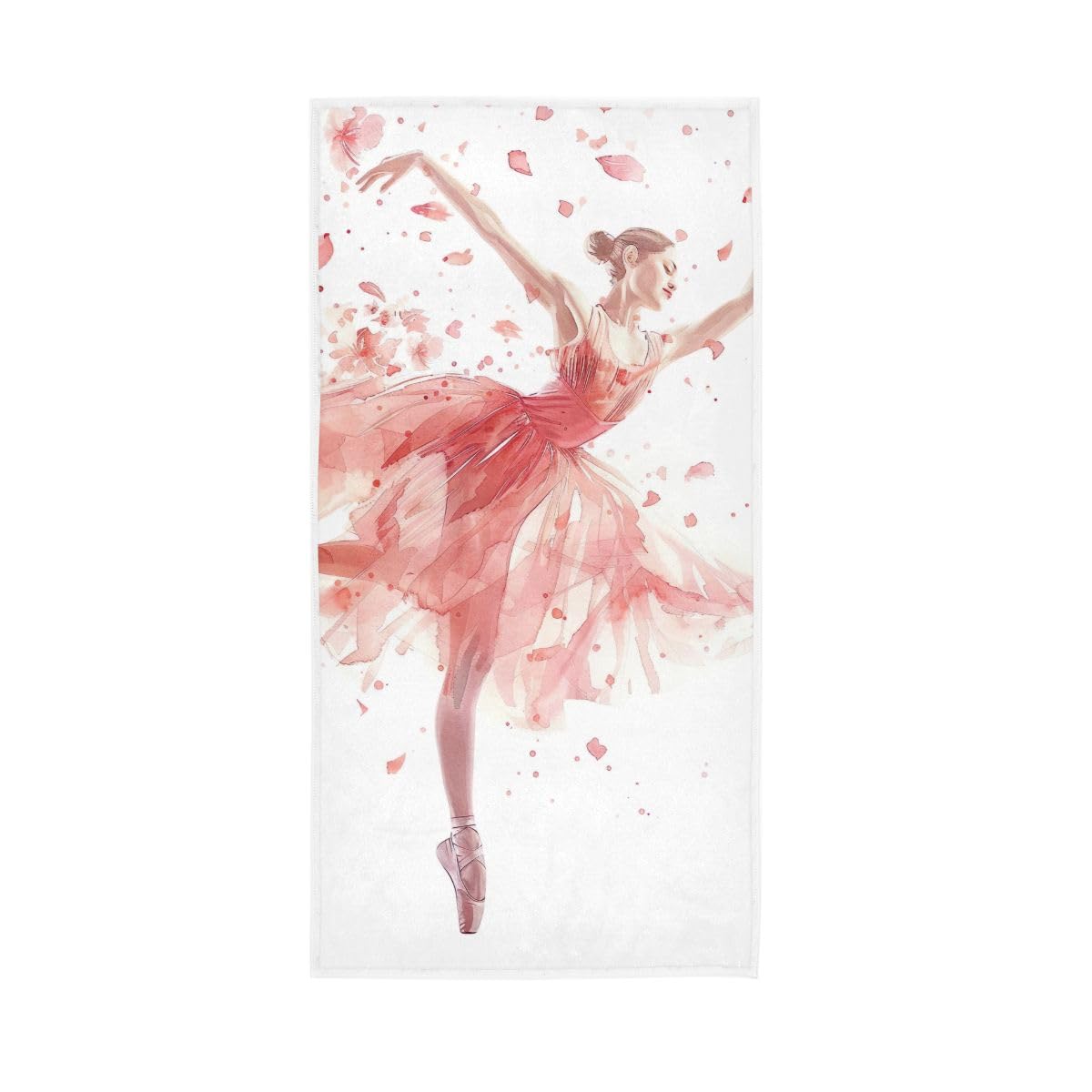 LSRCPD Watercolor Elegant Ballerina Dancing Hand Towels, 15 x 30 Inches, Soft Highly Absorbent Towels for Bathroom Gym Shower