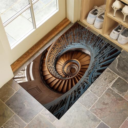 Tapis d'entrée intérieur 90x150 cm gothique marron absorbant