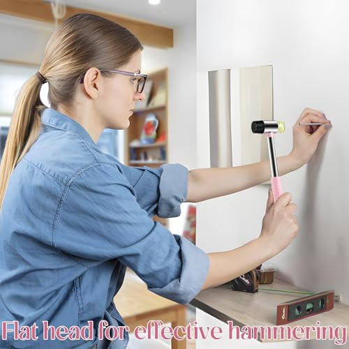 LOZAGU 8oz Hammer, 2-Piece Small Claw Hammer & Rubber Mallet Hammer Mini Hammer Set(Pink) - Image 7