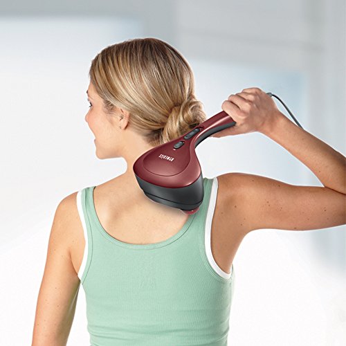 Homedics Compact Neck, Body And Back Massager, Portable Heated Handlheld Percussion Massager With Duel Privoting Heads And Interchangable Nodes For Full Body Tension Release #TOP7