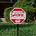 SABRE Yard Sign and Security Decals, Warns Intruders That The Property Is Secured With An Alarm, Bold Red Color For Visibility, Includes Stake For Yard Sign, Decals Easily Stick To Windows