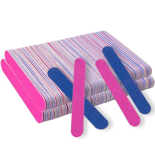 100 Piezas Limas de Uñas Profesionales,180/240 Doble Cara Tablero De Esmeril,Limas de Uñas Profesionales,para Manicura y Pedicura de Gel para el Hogar y el Salón