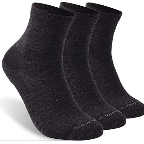 ZEAL WOOD Merino Wool Crew Hiking Athletic Socks Running Socks Tennis Golf Socks Womens Mens Hiking Socks Women Men Moisture Wicking Socks Mens Ankle Wool Socks For Women Black L Cover