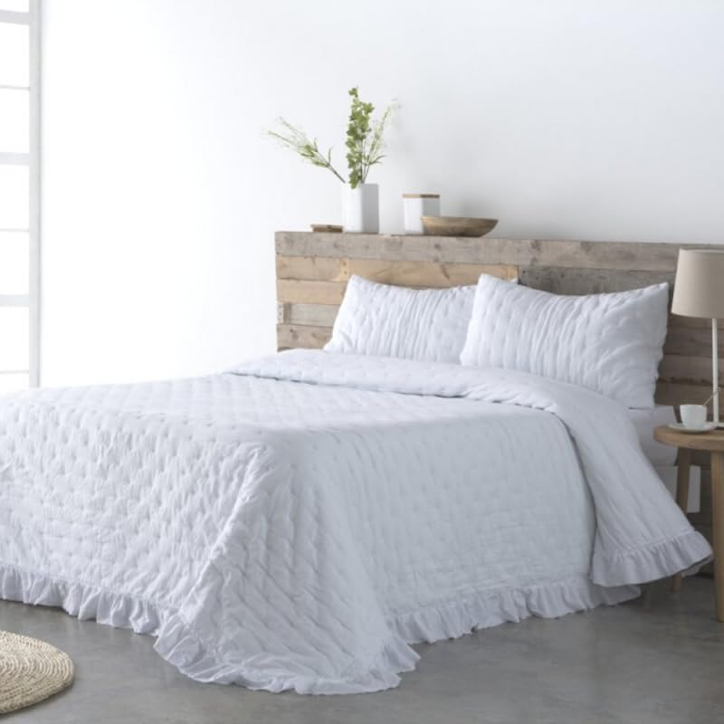 DON ALGODON Colcha BOUTI Valentina Blanco (Cama 150/160 (250x270 cm.))
