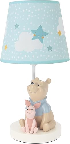 Bedtime Originals Disney Baby Starlight Pooh - Lámpara con pantalla y bombilla, color azul
