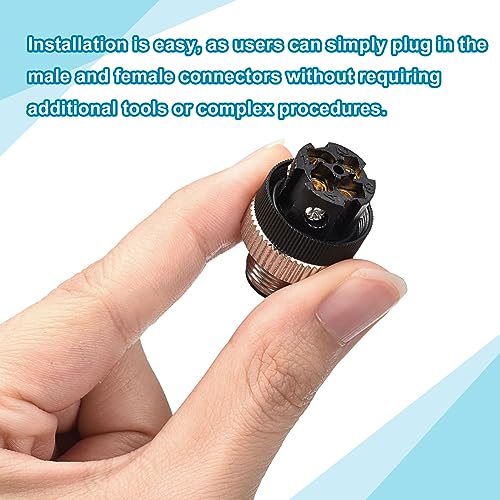 MECCANIXITY Conector M12 4 Pin Macho y Hembra Pack 4 miniatura 5