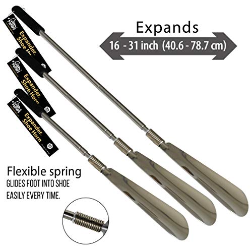 image for FOOTMATTERS Long Handled Adjustable Expander Shoe Horn - Extendable & 
