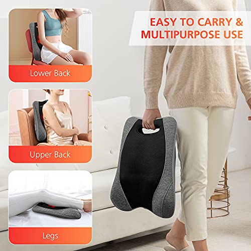 Comfier Back Massager For Back Pain, Percussion & Shiatsu Back Massager With Heat, Portable Tapping Seat Massage Chair Pad, Adjustable Intensity, Chair Massager For Office,Home,Travel Use #TOP4