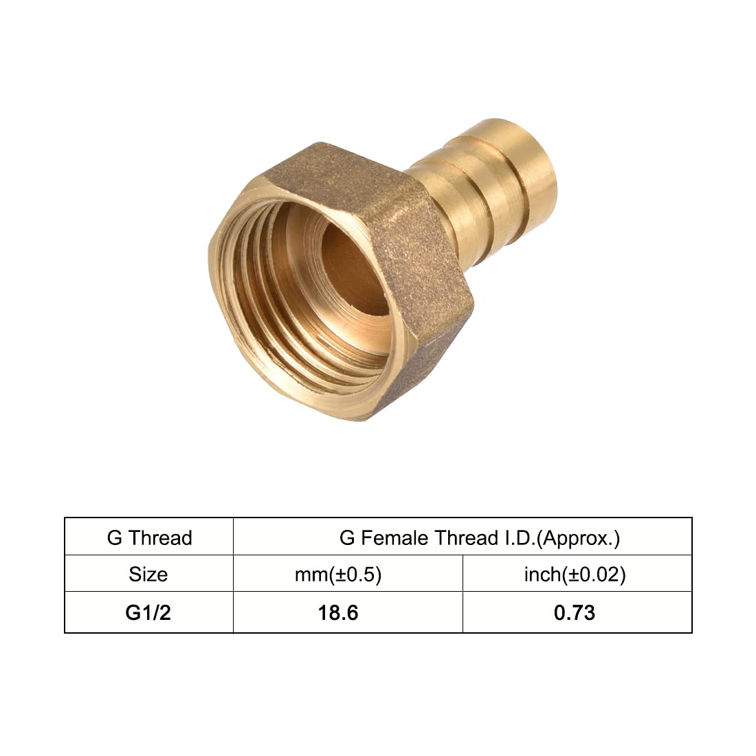 Sourcingmap, raccordo dritto in ottone, 12 mm x G1/2, filettatura maschio con morsetto in acciaio inox, confezione da 2