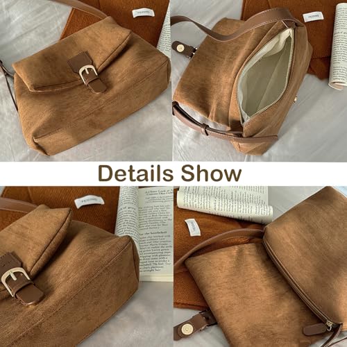 Suede Purse Trendy Shoulder Bag for Women Retro Crossbody Bags for Womens Small Tote Bag3