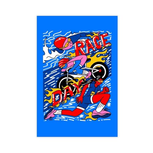 BMtyDG Triathlon On Race Day Canvas Poster Wall Art Prints