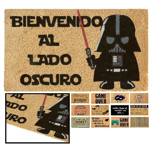 LucaHome - Felpudo Entrada casa Original y Divertido de Coco Natural - Felpudo Bienvenido Lado Oscuro 40x60 - Ideal para Puertas de Exteriores Cubiertas, pasillos y entradas de hogares
