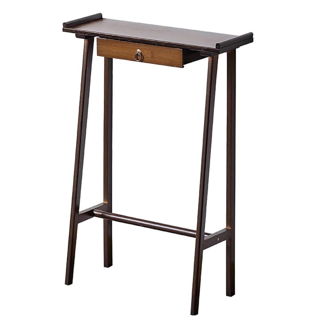 Console Table Modern Solid Wood Entryway Table for Living Room, Hallway, or Office Slim Design | Black | 50 * 20 * 85Cm Walnut-image-39
