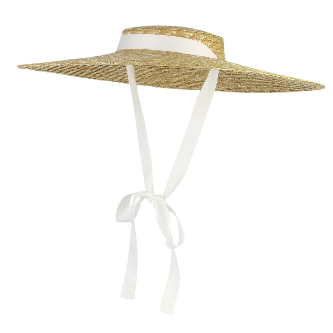 Cappello da spiaggia da donna con tesa larga in paglia, B, 48