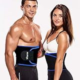 NURSAL Waist Trimmer for Weight Loss Workout Sweat Enhancer Exercise Adjustable Wrap and Waist Trainer for Stomach Adjustable Abdominal Muscle & Back Lumbar Support Ab Belt for Man and Women (L)