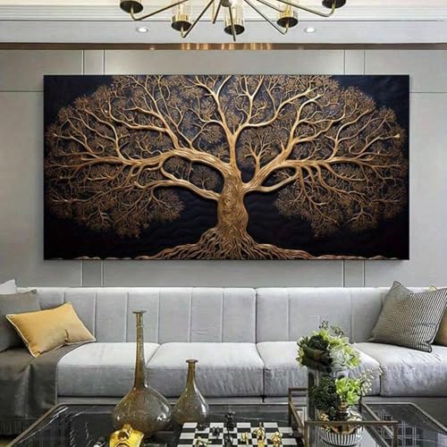 Décoration murale Arbre de vie tableau grand format salon contemporain - 2