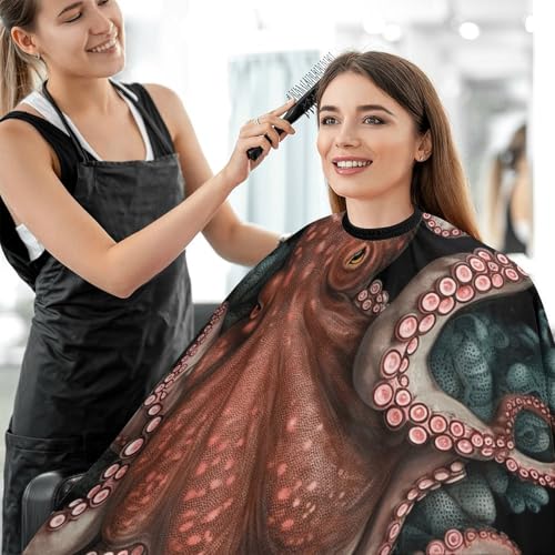 Capa para corte de cabello Octopus Intertwined para adultos miniatura 5