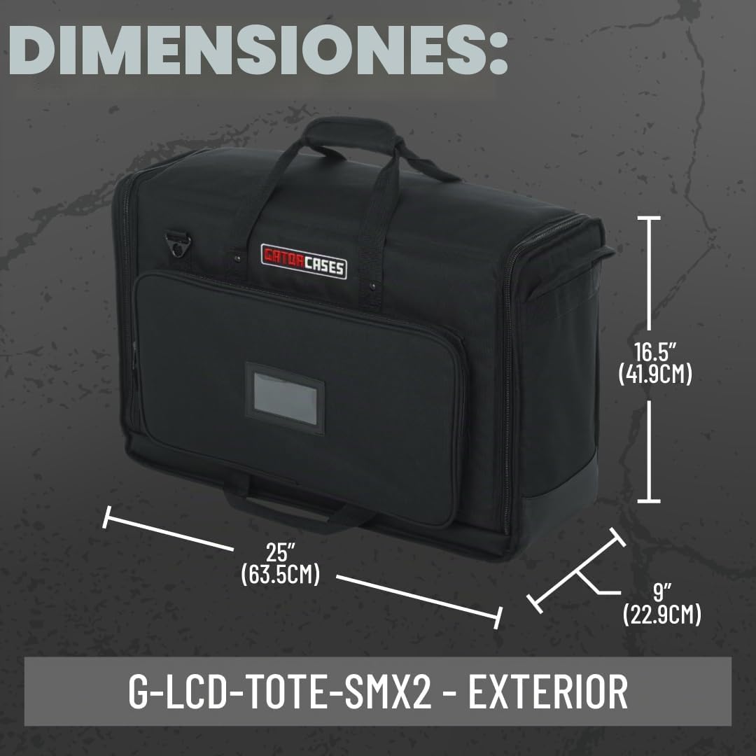 Gator Bolsa de transporte de LCD resistente con acolchado de espuma de 25 mm y protección resistente a las roturas de pantalla