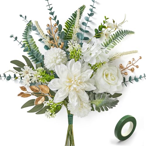 Serwalin 33 Pcs Artificial Flowers Bouquets, 19” Silk Flowers Arrangements Spring Flowers for DIY Wedding Party Decorations and Table Centerpieces Home Decor