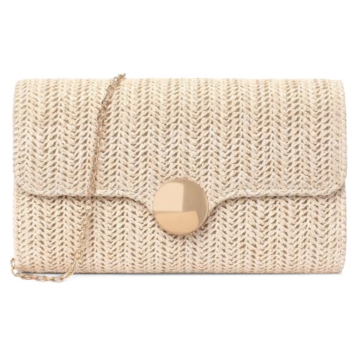 Image of RNIEGA Straw Clutch Purses for Women Beach Summer Envelope Evening Bag