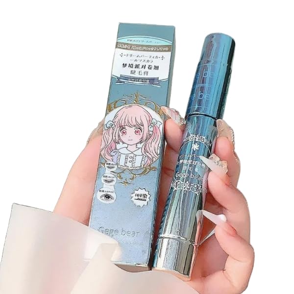 Gege Bear Silk Fiber Curl Mascara Waterproof, Volumizing, Lengthening, Curling, Smudge-Proof, Long-Lasting, Natural Look, No Clumping, Easy Removal,
