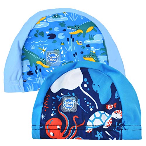 Splash About Gorro de natación (Paquete Doble Under The Sea & Crocodile Swamp, 0-18 Meses)
