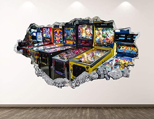 Vinilo Decorativo Vintage Máquina Pinball 42 x 24 pulg