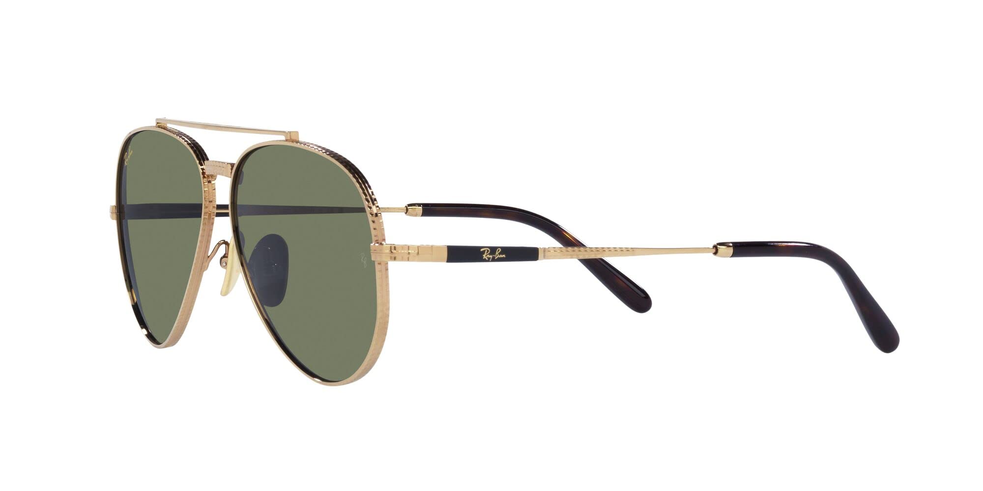 Amazon.com: Ray-Ban RB8225 Aviator Titanium Sunglasses, Gold