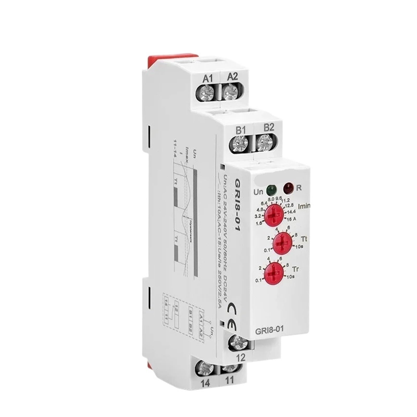 OSHZIKJII 1PCS Relay 0.05A-16A AC24-240V OR DC24V(GRI8-02,1.6-16A)