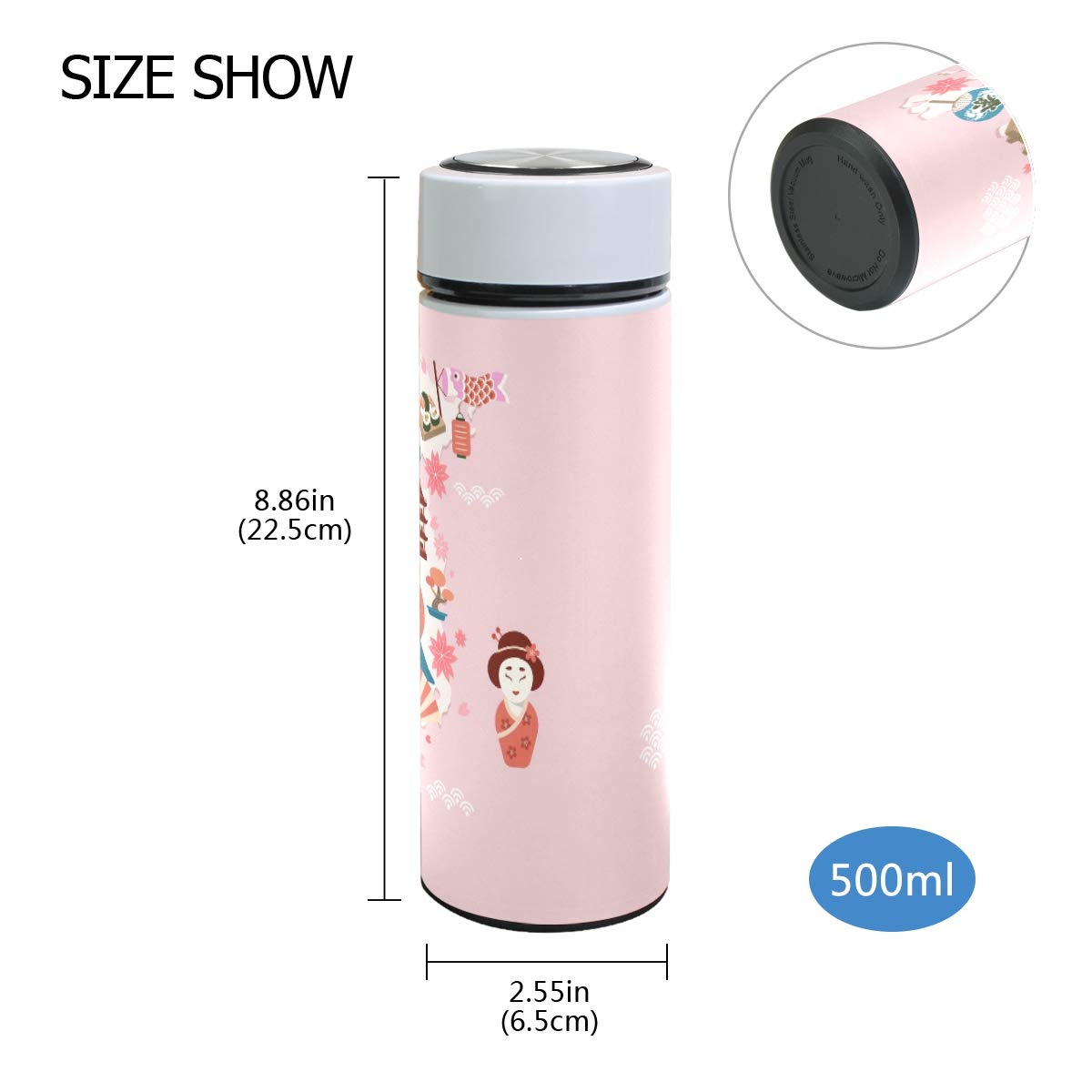 Amazon｜ミヤビヤ 水筒 500ml 日本地図柄 日本全図柄 ちず柄