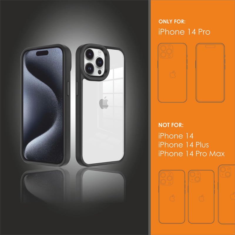 Image of for iPhone Case 15 Pro, [Anti-Yellowing Technology] [Military Grade Drop Protection] Shockproof Slim Hybrid Phone Case for iPhone 15 Pro- Carbon Black