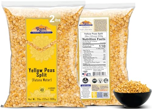 Image of Rani Yellow Peas Split, Dried (Vatana, Matar) 32oz (2lbs) 908g ~ All Natural | Vegan | Gluten Friendly | Kosher | Product of USA