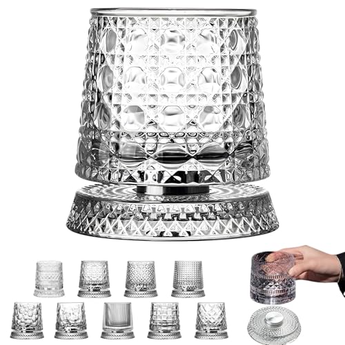 Consejos para Comprar Old fashion vaso - 5 favoritos. 49 360 Degree Spinning Whiskey Glass, Vaso Whisky Cristal Giratorio, Rotating Crystal Whiskey Tumbler for Bourbon and Cocktails, Stress Relief Rotating Whiskey Glass for Bar, Home &...