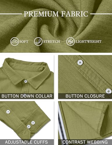 Sailwind Men's Casual Button Down Long Sleeve Shirt Untucked Business Dress Shirts3