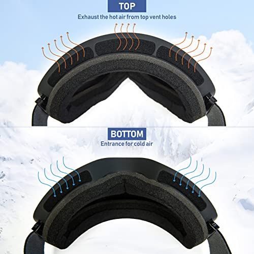 Image of Ski Goggles Anti Fog UV Protection Double Layer Spherical Lens Snow Snowboard Goggles for Women Men Youth