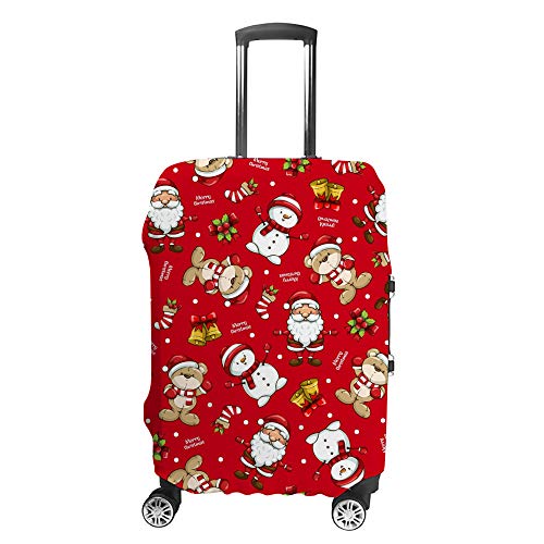 Housse de protection pour bagages de voyage rouge Père Noël en tissu extensible