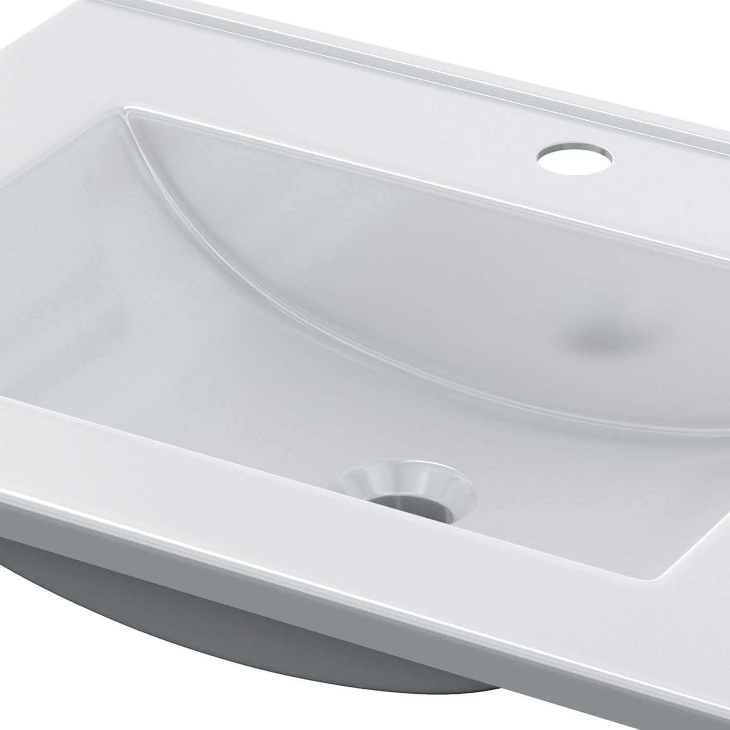 ARKITMOBEL Lavabo de Resina Acrílica (PMMA) Color Blanco, Pila Lavamanos Rectangular para Baño, Alta Resistencia y Ligereza, Medidas 61,5 cm (Ancho) x 13 cm (Alto) x 46 cm (Fondo)