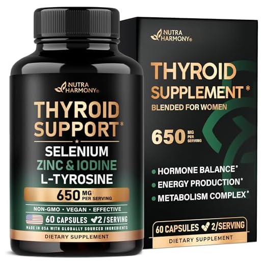Thyroid Support for Women - Astragalus | Selenium 200 mcg | Zinc & Iodine | L-Tyrosine | Adaptogen Herbs - 21-in-1 Antioxidant & Immune Support - Vegan, Non-GMO, Lab Tested - 60 Capsules, Made in USA