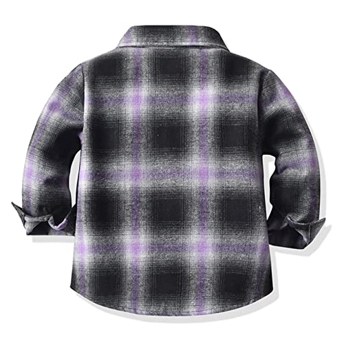 Toddler Boys Long Sleeve Flannel Plaid Shirt Baby Pocketed Button Down Shirts Coats Shacket Cardigan Top Jackets3