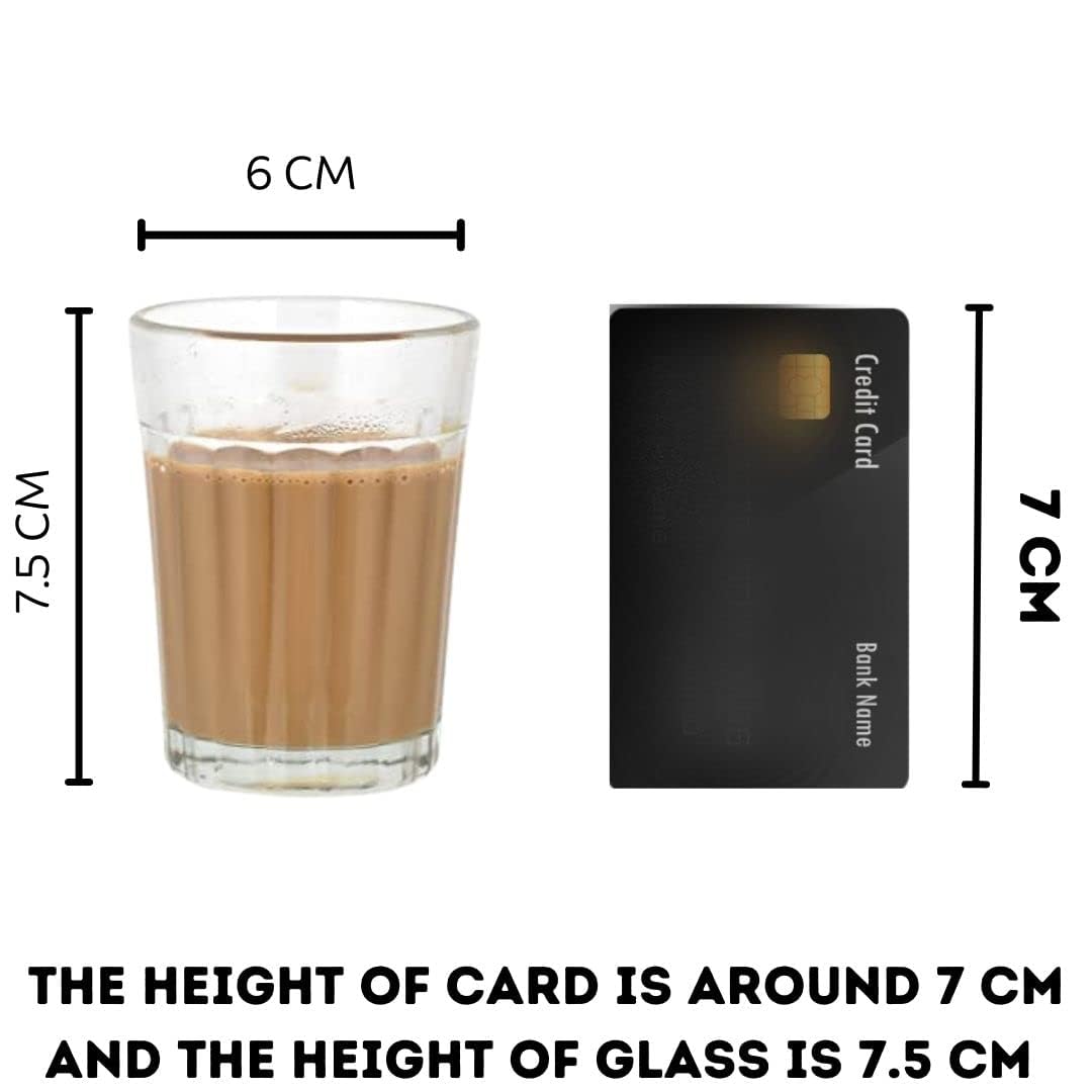AYUTAS Cutting Chai Glass Set of 6 | Transparent Tapri Style Tea Glasses for Home, Kitchen & Restaurants | Classic Chai Cup for Coffee, Tea & Beverages - Durable & Stylish 1