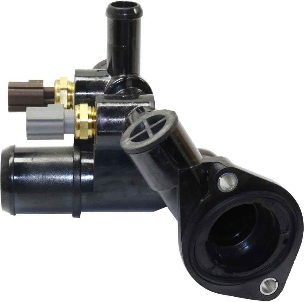 For Ford Ranger Thermostat Housing 1998 99 00 2001 | 4 Cyl | 2.5L Engine | w/Temperature Sensor & Engine Coolant Temperature Sensor | Black | Plastic | F87Z8592A