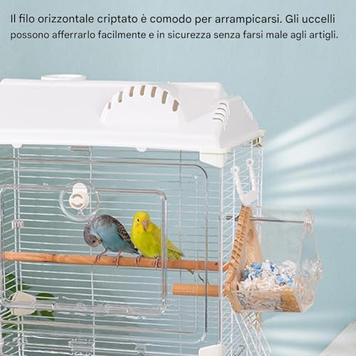 Laptopkäfig- Reise- Transportbox aus Metall, Outdoor- Spielkäfig mit Ständer mit Rädern, für Wellensittich, Conure Lovebird Cockatiel | Abenteuer in Voliere für int-8