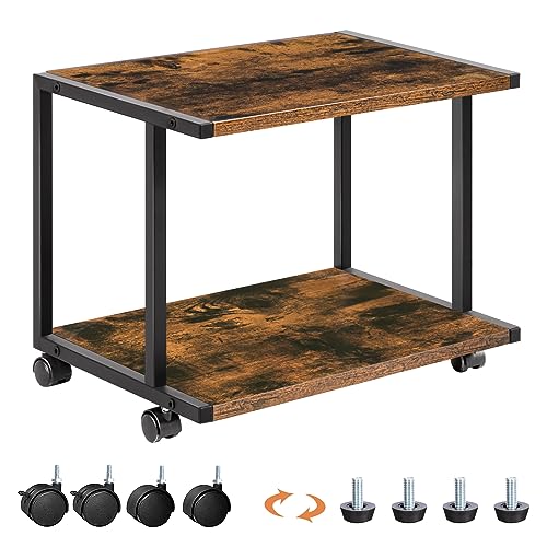 HOOBRO Under Desk Printer Stand, 2-Tier Industrial Printer Cart with Storage Shelf, Mobile Machine Holder Table Stand, for Home and Office, Rustic Brown and Black BF42PS01 by HOOBRO - Image 9