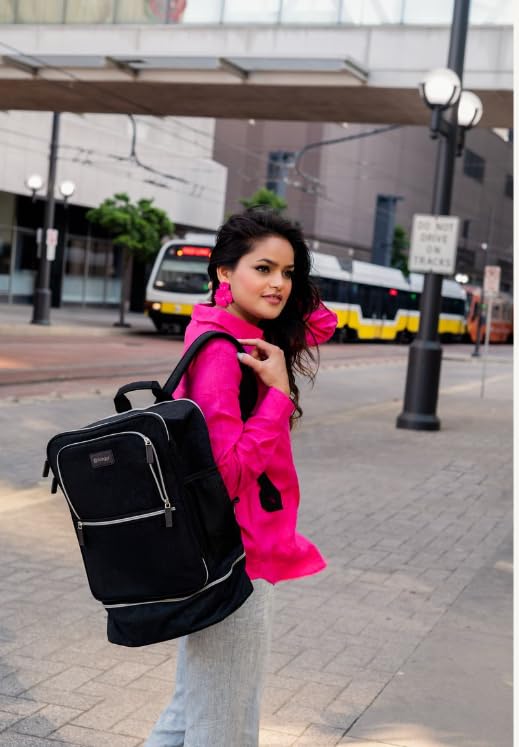 biaggi Carry Cube Backpack: TSA Approved Travel Bag with Removable Packing Cube, Lightweight & Durable for Personal Item Use (Black)4