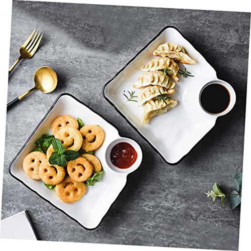 Platos cerámicos para sushi con plato para salsa, pack 2 miniatura 7