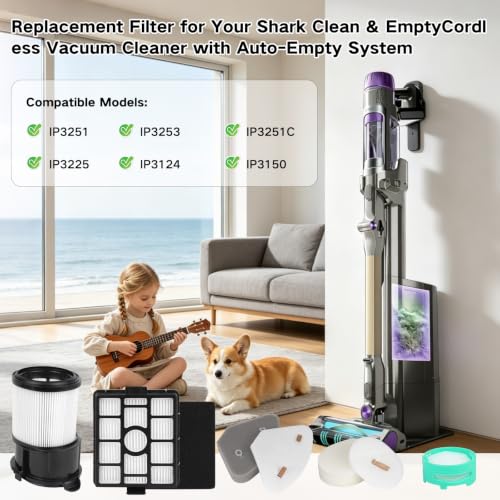 Image of Filter Replacement for Shark IP3251, IP3252, IP3253 Cordless Stick Vacuum | 2 Handheld Vacuum Post-motor Filter, 2 Dock Filter, 2 Pre-motor Filter Assembly, 2 Pre-moter Filter 2 Odor Cartridge
