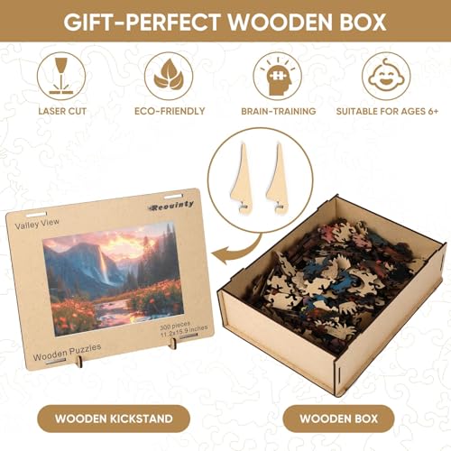 Reouinty Wooden Puzzle for Adult 500 Piece, Valley View Landscape Puzzle | Jigsaw Puzzle Home Decor miniatura 5