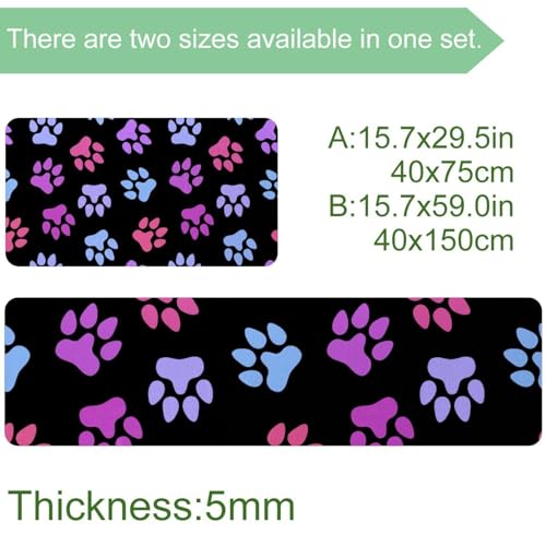 2 alfombrillas de cocina absorbentes con huellas de gato y perro 3