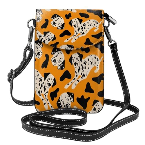 Porte-téléphone dalmatien en cuir PU pour des promenades légères
